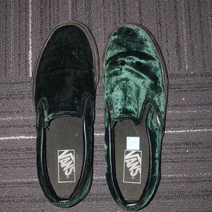 Green Velvet Vans